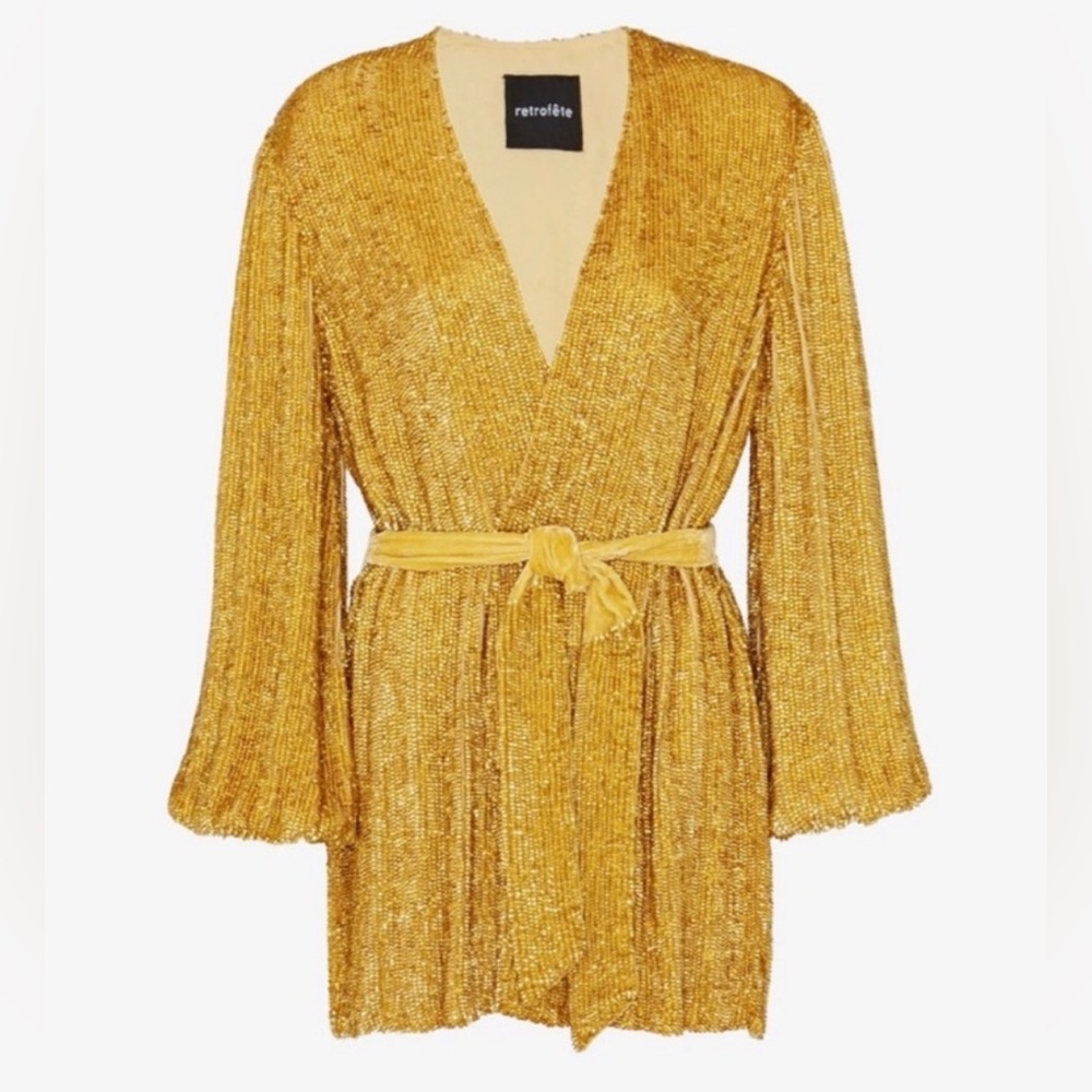 Retrofete Gabrielle Sequin Wrap Dress